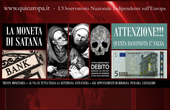 Settimana Anti-Usura - L'Inganno del Debito Pubblico - Bologna, Pescara, Catanzaro