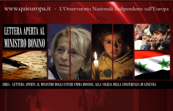 Lettera Aperta al Ministro Emma Bonino - Conferenza di Ginevra