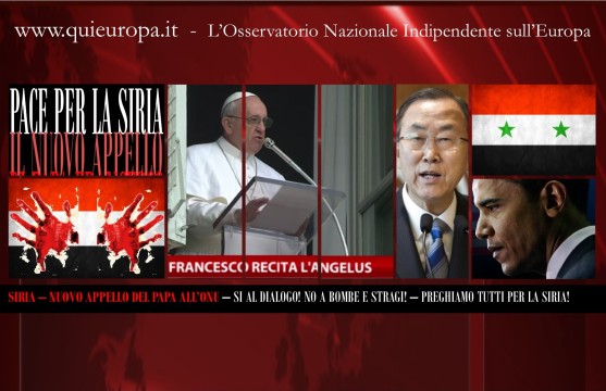 ANGELUS - Nuovo Appello di Papa Francesco - ONU - SIRIA