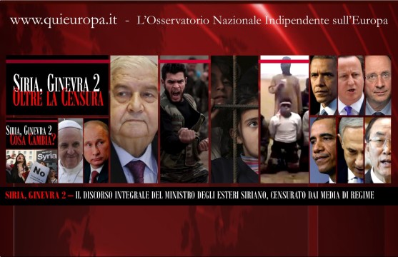 Ginevra 2 - Il Discorso del Ministro degli Esteri Siriano, Censurato dai Media