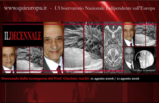 Decennale dalla scomparsa del Prof. Giacinto Auriti