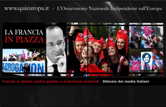 Ottobre 2016 - Francia - Manif pour tous - Matrimoni sodomitici - protesta