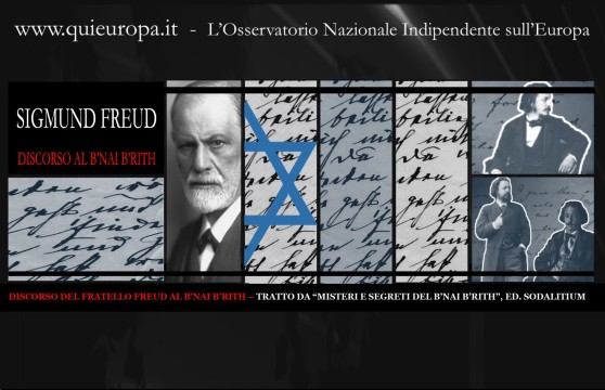 DISCORSO DEL FRATELLO FREUD AL B’NAI B’RITH 